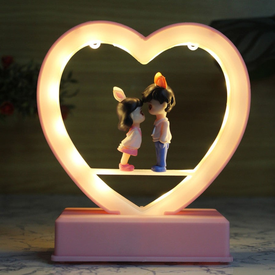 Gifts Wonderland | Wonderland Couple Gift Items For Table Top. 1 Pc Light And 1 Set Romantic Couple