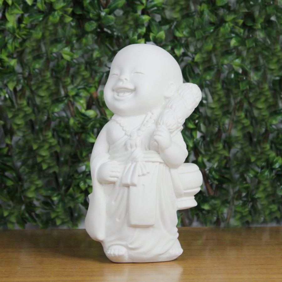 Garden Decor Wonderland Garden Statues | Big Monk Statue For Home And Garden Decoration (White )