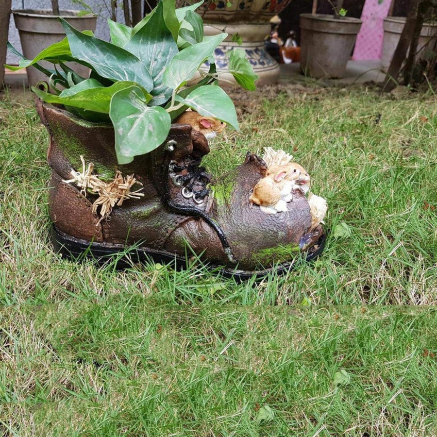 Garden Decor Wonderland Garden Statues | Rabbit Shoe Planter For Home, Balcony And Garden Decoration