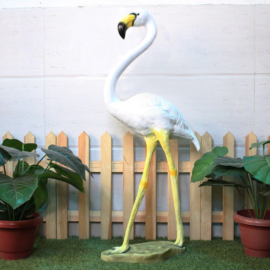 Garden Decor Wonderland Garden Statues | Big Flamingo Statue For Garden Decoration (White)