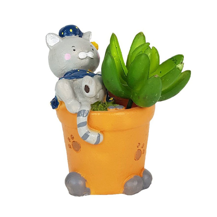 Garden Planters Wonderland | Sleepy Cat Succulent Pot For Home And Balcony Decoration