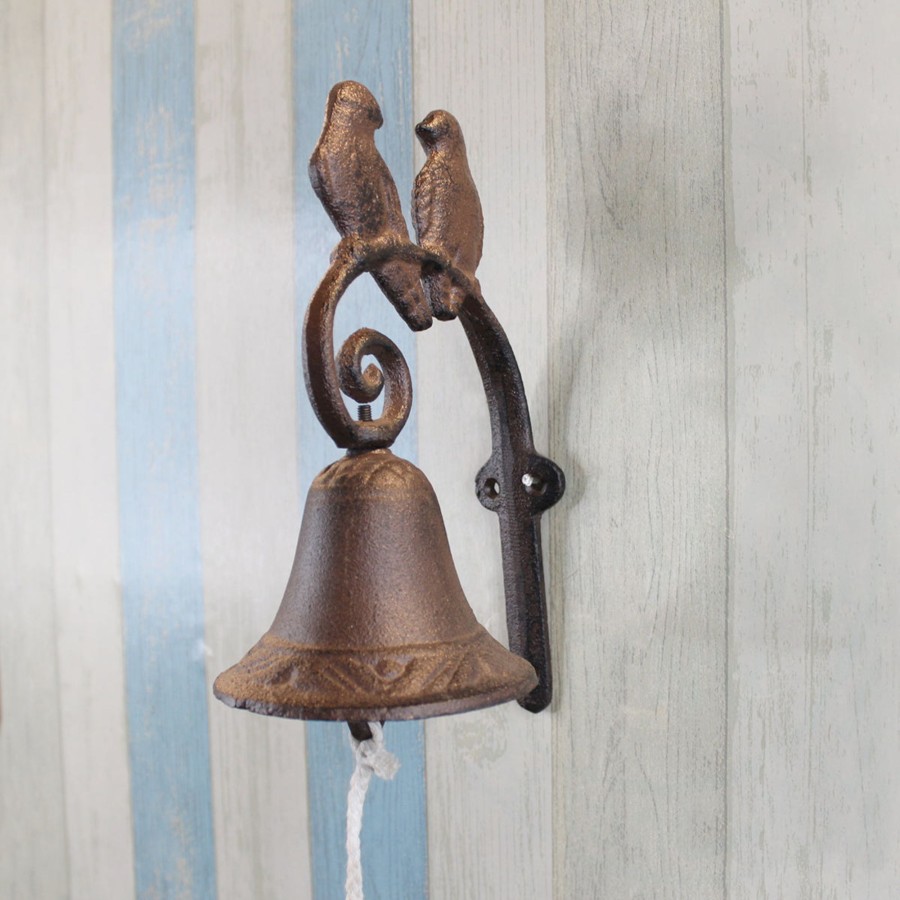 Home Decor Wonderland Wall Shelf | Two Birds Antique Look Cast Iron Wall Mounted Door Bell For Home Decor