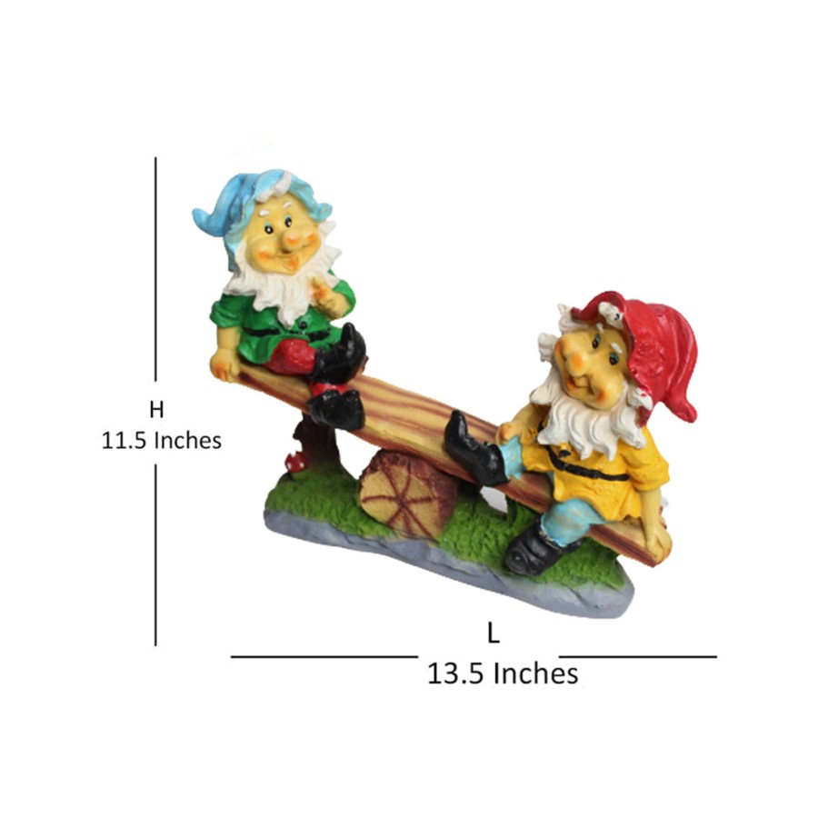 Garden Decor Wonderland Garden Statues | Gnome/Dwarf On Seesaw Statue For Garden Decoration