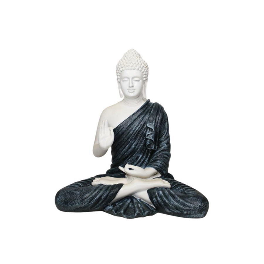 Garden Decor Wonderland Buddha And Monk Statue | Wonderland Resin White Buddha Statue| Home Decor And Gift Items | Garden Buddha Statue