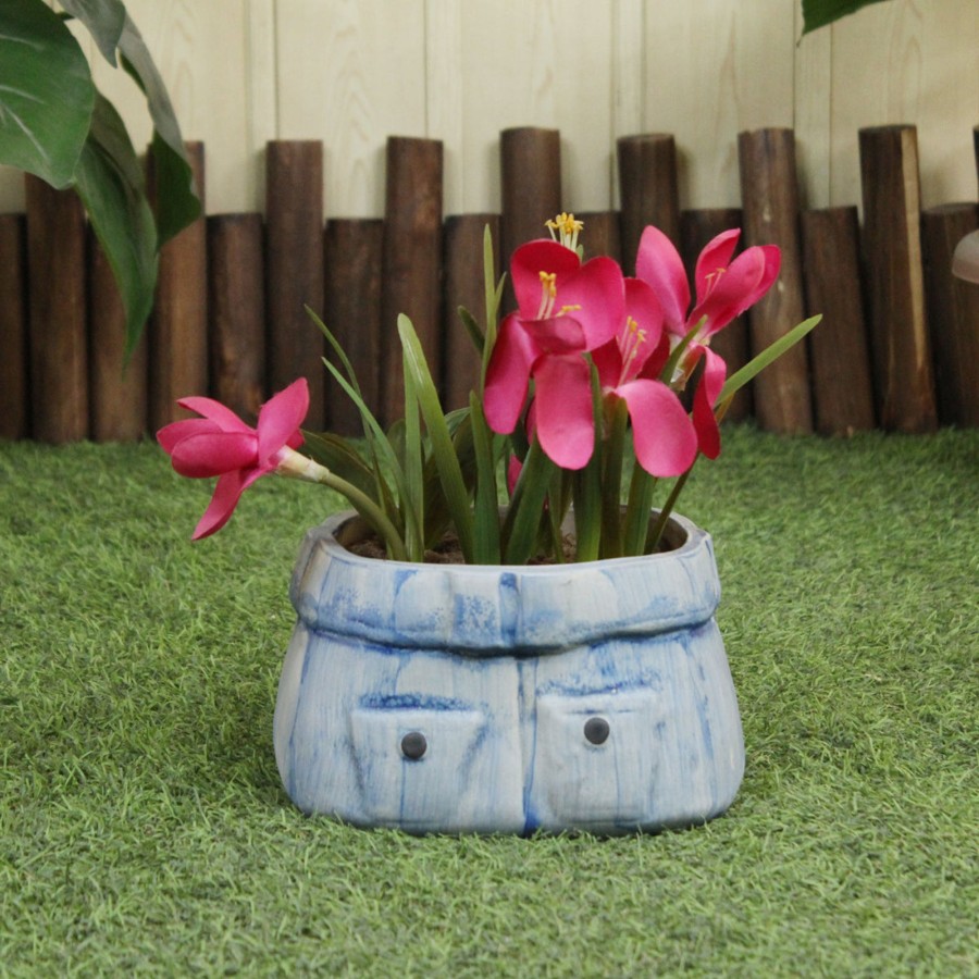 Garden Planters Wonderland | Ceramic Jeans Planter For Home And Garden Decoration (Big)