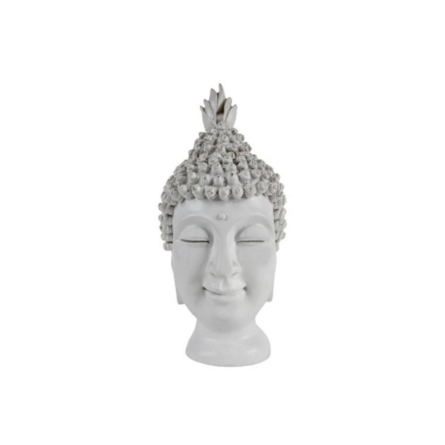 Garden Decor Wonderland Garden Statues | Wonderland Resin Buddha Head Statue - Decorative Buddha Idol Showpiece For Home Living Room Table Decoration Gifts (White)