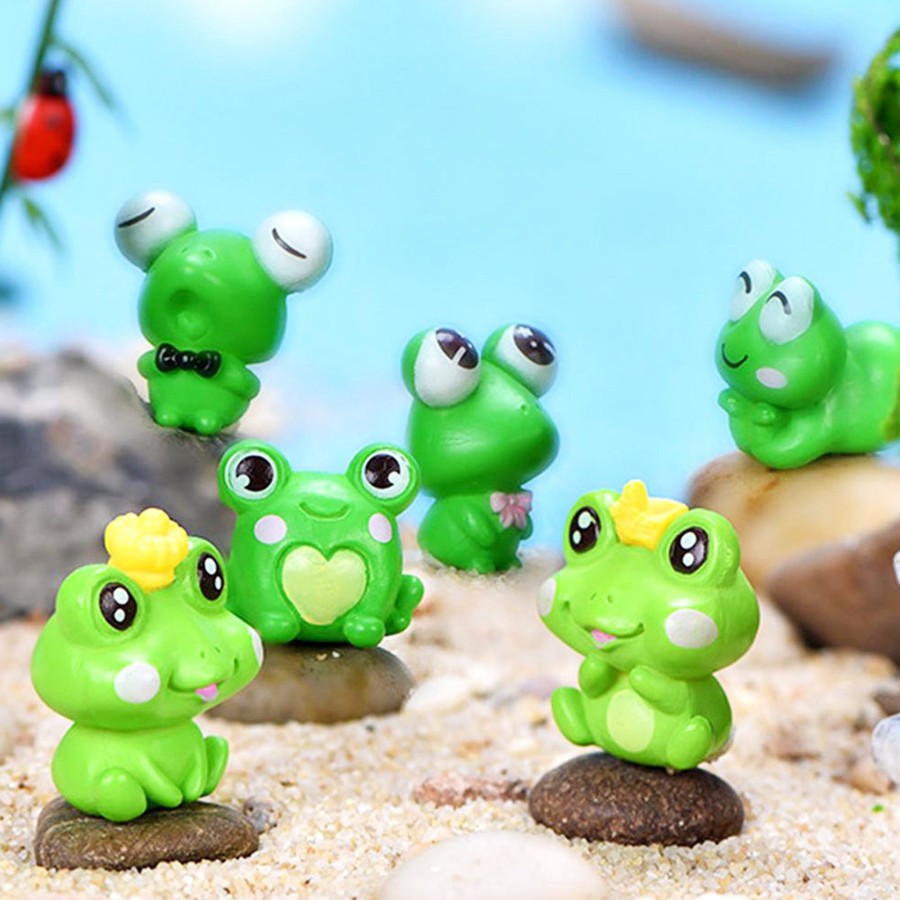 Miniature Fairy Garden Wonderland | Miniature Toys : (Set Of 6) Funny Frogs For Fairy Garden Accessories