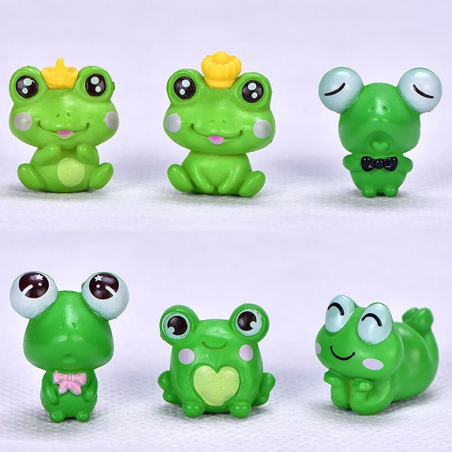 Miniature Fairy Garden Wonderland | Miniature Toys : (Set Of 6) Funny Frogs For Fairy Garden Accessories