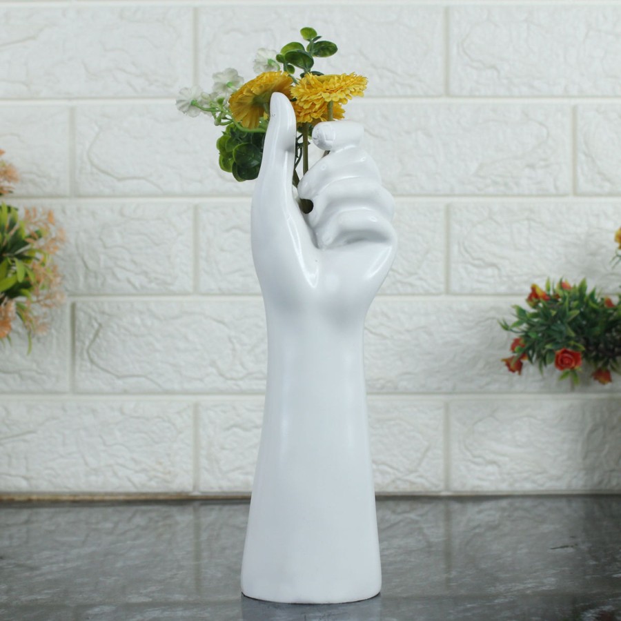 Garden Decor Wonderland Garden Statues | Hand Posture -White