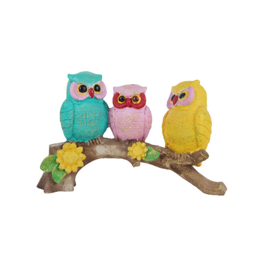 Home Decor Wonderland Animal And Bird Figurine | 3 Owl On Branch Statue