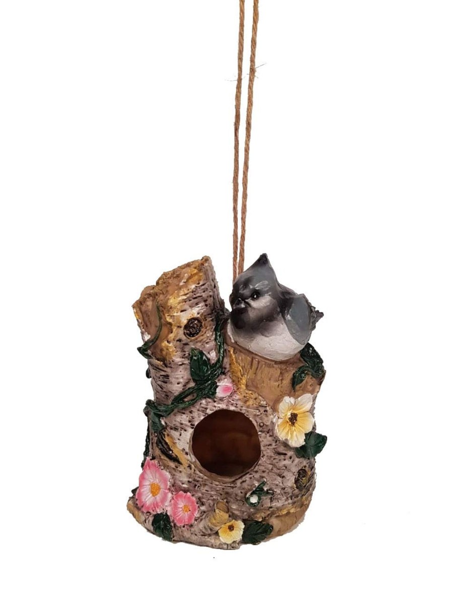 Garden Decor Wonderland Garden Arts and Craft Garden Statues | Bird House With Bird And Flower For Garden Decor