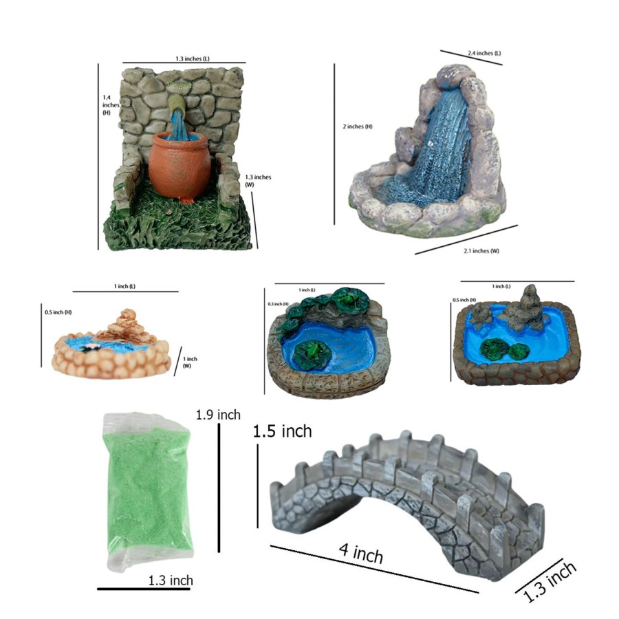 Miniature Fairy Garden Wonderland | Miniature Toys : (Set Of 12) Miniature Combo (Garden Diy Kit)