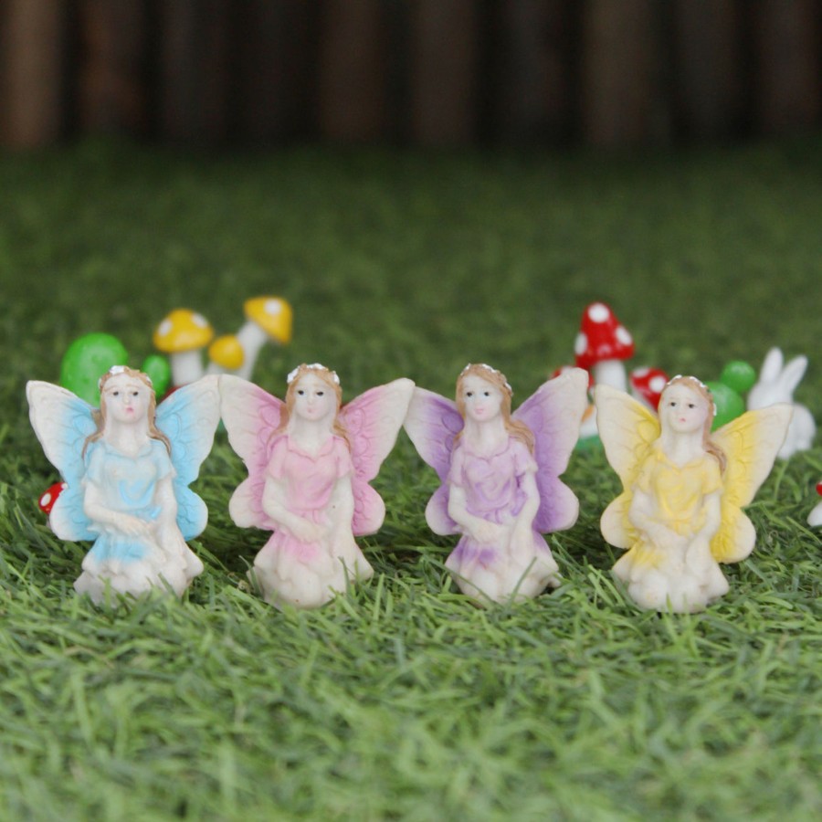 Miniature Fairy Garden Wonderland | Miniature Toys : (Set Of 4) Small Fairy Dolls For Fairy Garden Accessories