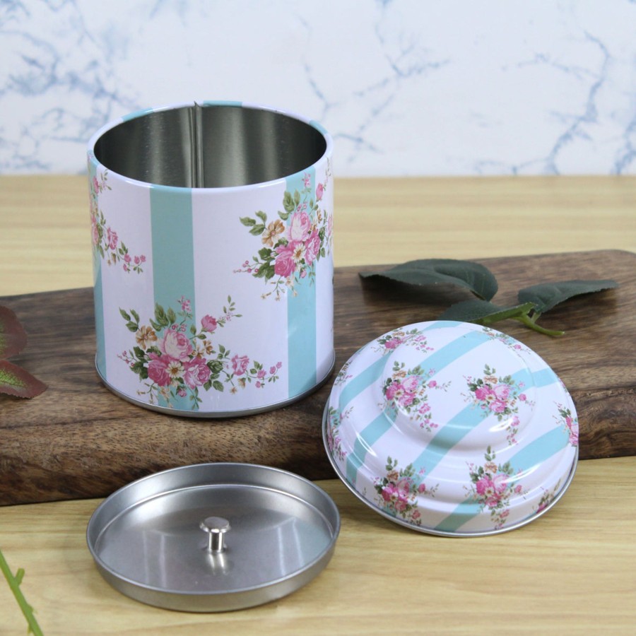 Home Decor Wonderland Container | Wonderland Metal Floral Print Storage Container