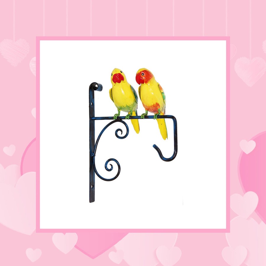 Garden Decor Wonderland Plant Hooks | Two Parrots Wall Plant Hanger For Home Decoration