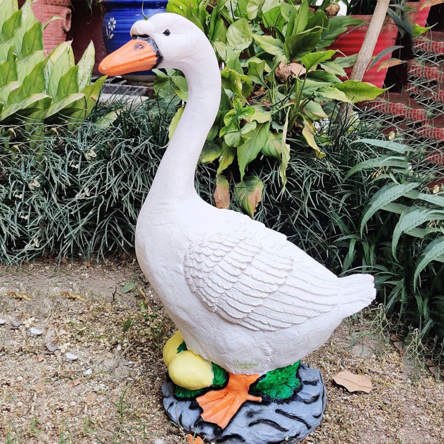 Garden Decor Wonderland Garden Statues | Big Goose With Eggs Garden Statue For Garden Decoration