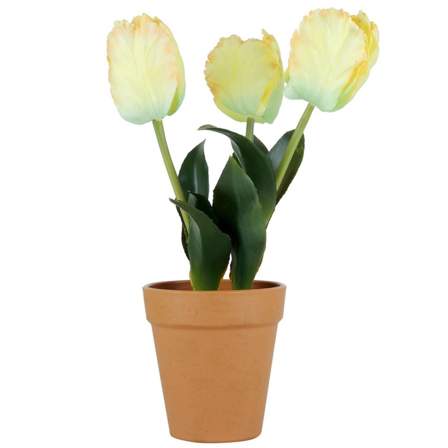 Artificial Turf Plants Wonderland | Tulip With Plastic Pot Artificial Flower With Plastic Pot And Gravel