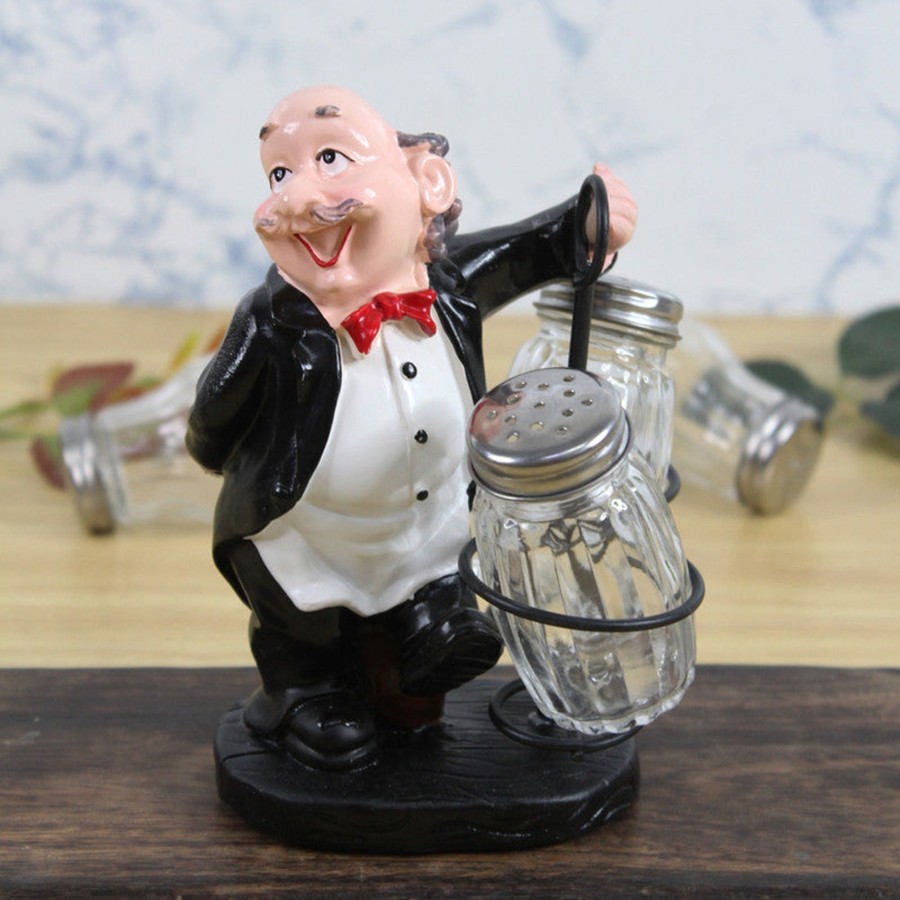 Home Decor Wonderland Chef Decor | Wonderland Waiter With Salt And Pepper Container