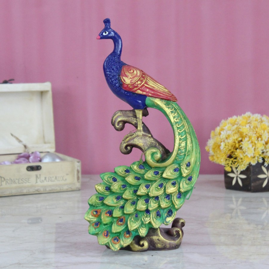 Garden Decor Wonderland Garden Statues | Wonderland Resin Beautifull Peacock Garden Decor