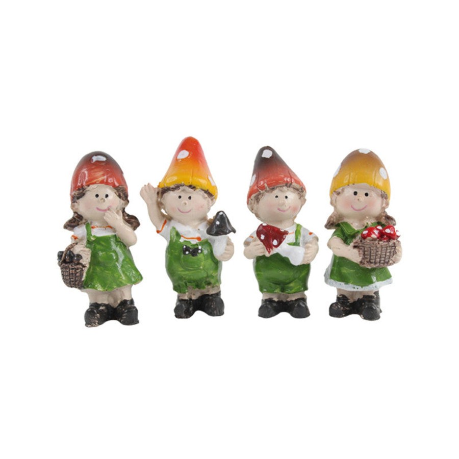 Home Decor Wonderland Animal And Bird Figurine | Wonderland ( Set Of 4) Mushroom Gnomes Children Figurine