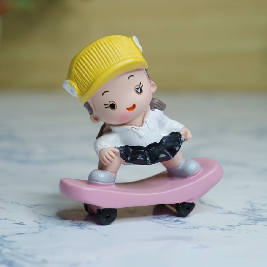 Home Decor Wonderland Table Top Decor | Wonderland Single Piece Girl On Stake Board Miniature| Figurine Statue| Home Decor| Gift Articles | Gift Item