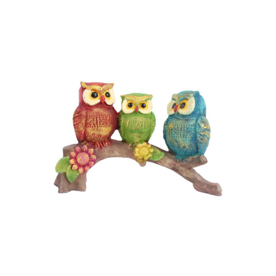 Home Decor Wonderland Animal And Bird Figurine | Wonderland 3 Owl Family On Branch ( Home And Garden Decor)