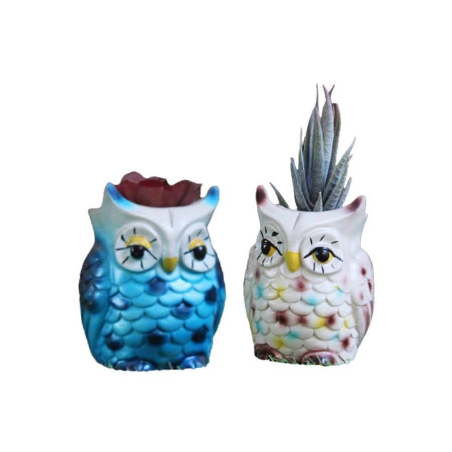 Garden Planters Wonderland | (Set Of 2) Succulent Owl Planter For Home Decoration.