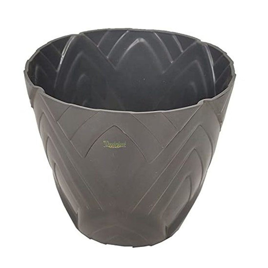 Garden Planters Wonderland | Set Of 6 : Grey Lotus 8 Inches Pp/ Pvc / High Quality Plastic Planter