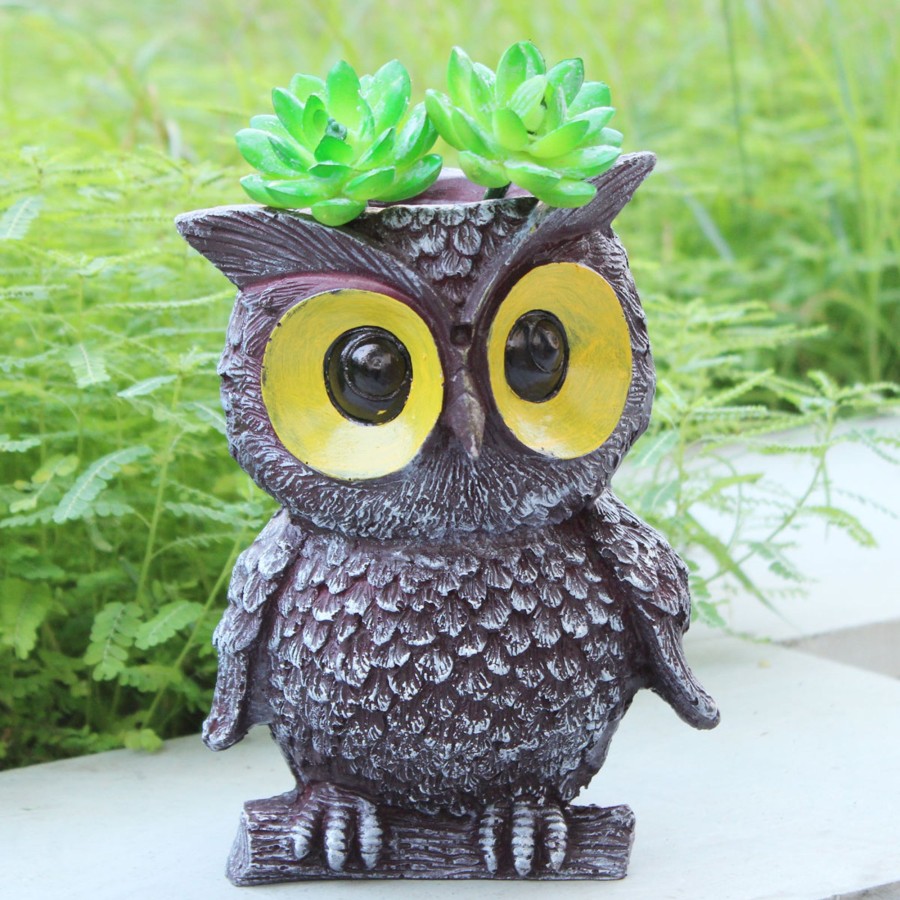 Garden Planters Wonderland | Owl Pot Planter For Home, Balcony And Garden Decoration (Brown)