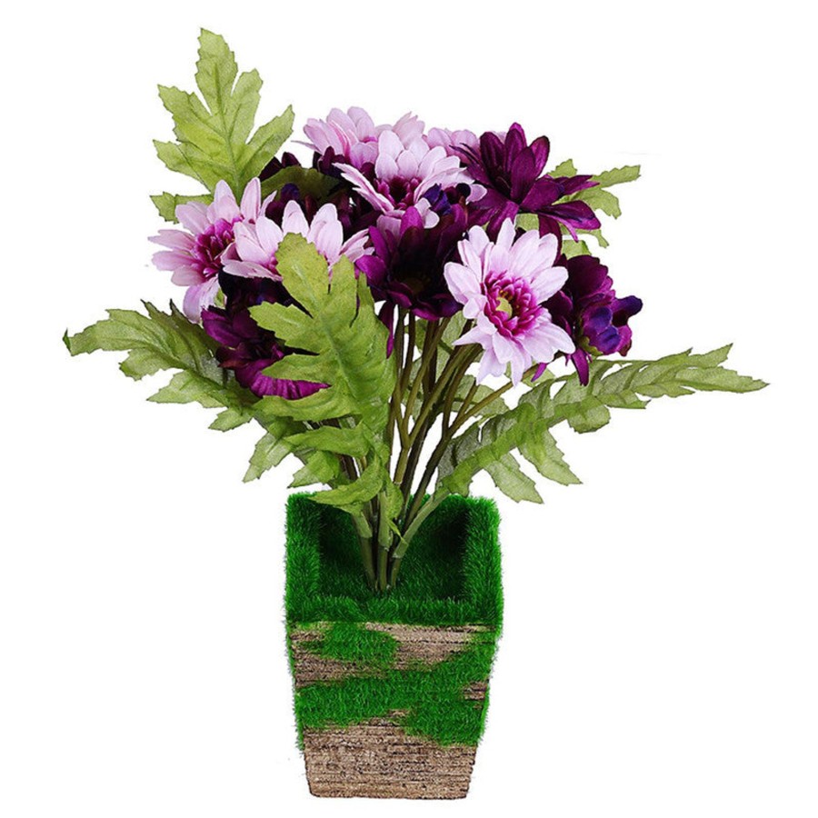 Artificial Turf Plants Wonderland | Artificial Flower Multiple Flowers On Single Pot- Purple