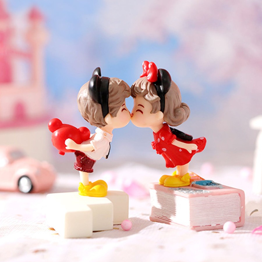 Miniature Fairy Garden Wonderland | Mickey And Minni Couple( Miniature Toys , Cake Toppers , Small Figuine, Valentine Couple)