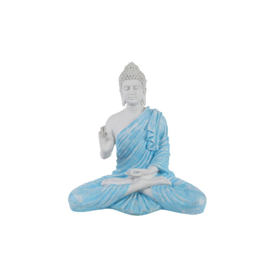 Garden Decor Wonderland Buddha And Monk Statue | Wonderland Resin 14'' Height Blue Buddha (Aashirwad)