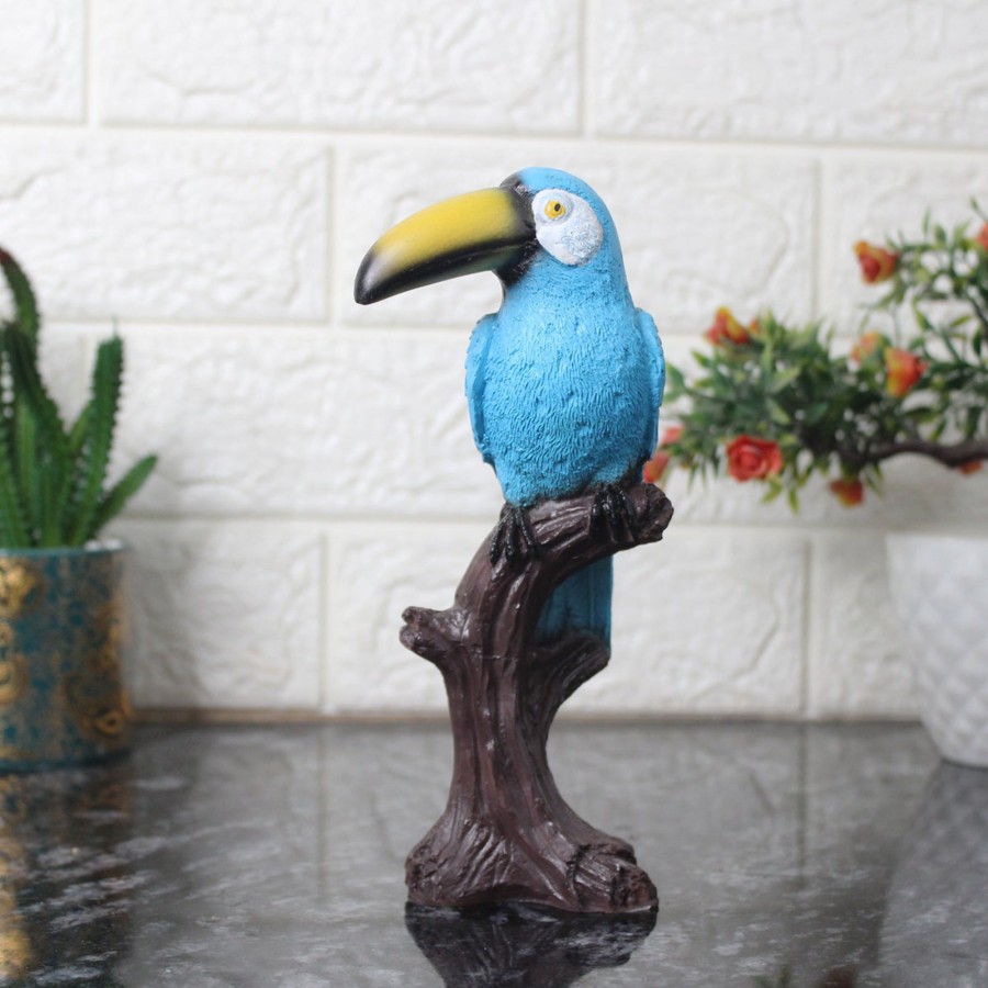 Garden Decor Wonderland Garden Statues | Wonderland Parrot Bird Figurine Showpiece Sitting On Tree For Home Decor