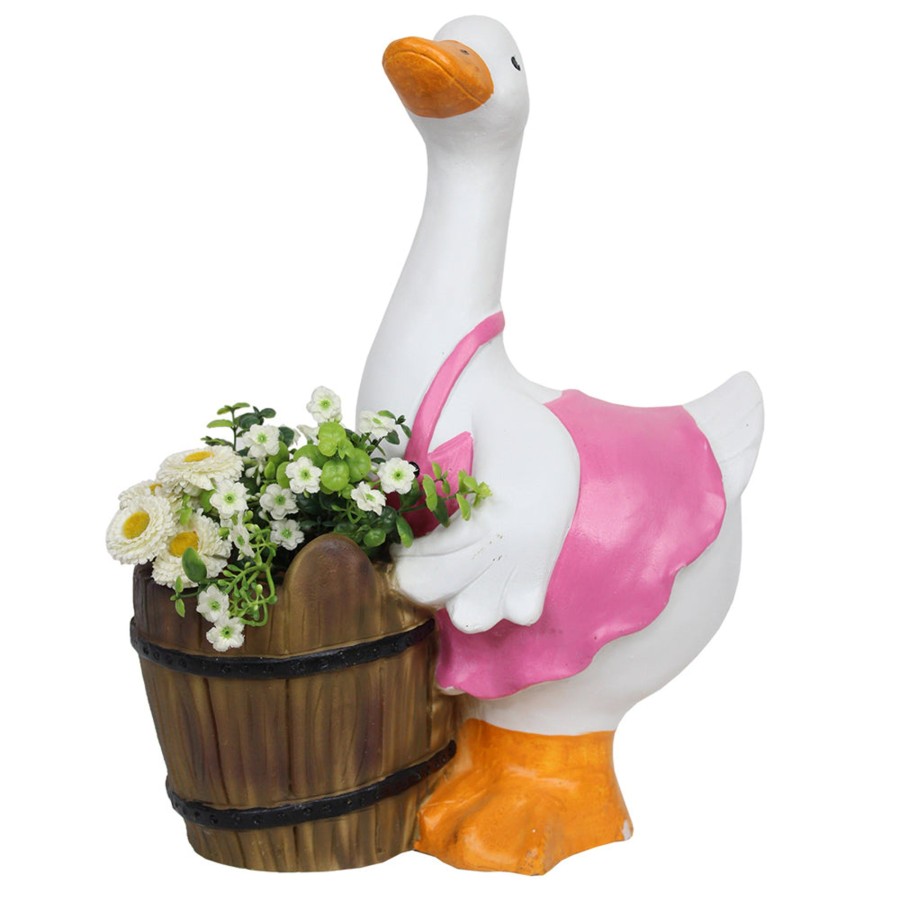 Garden Planters Wonderland | Duck With Pot Planter For Home, Balcony And Garden Decorative (Pink)