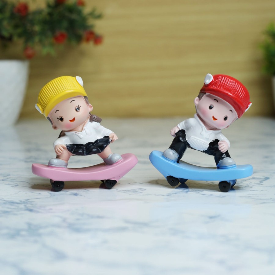 Miniature Fairy Garden Wonderland | Wonderland Set Of 2 Girl And Boy On Stake Board Miniature| Figurine Statue| Home Decor| Gift Articles | Gift Item