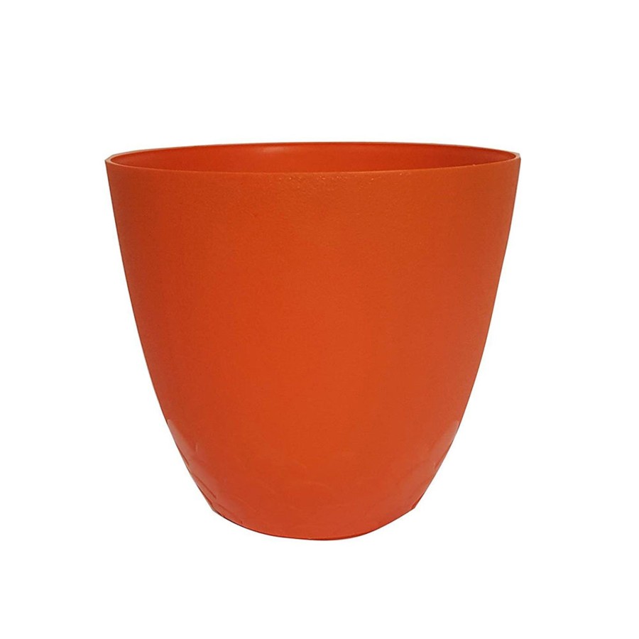 Garden Planters Wonderland | Designer Flora Plastic Pots For Outdoor (Single) (Orange)