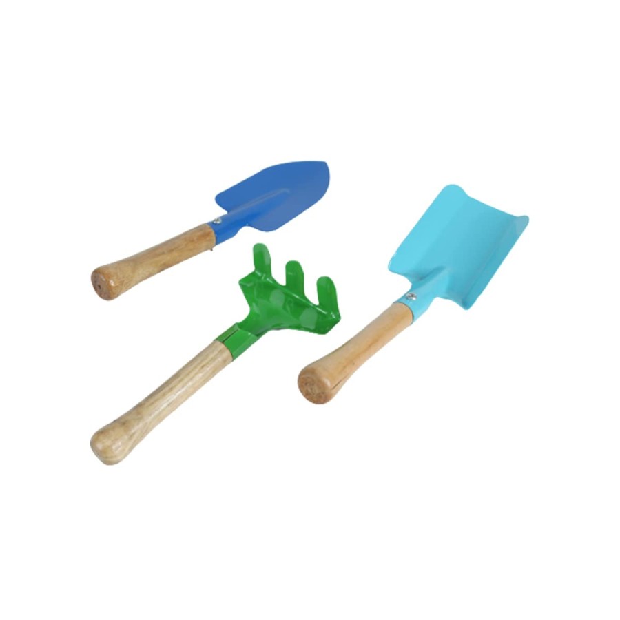 Kids Wonderland Garden Arts and Craft | Set Of 3 Kids Garden Tool Set (Cultivator, Spade And Shovel) With Wooden Handle