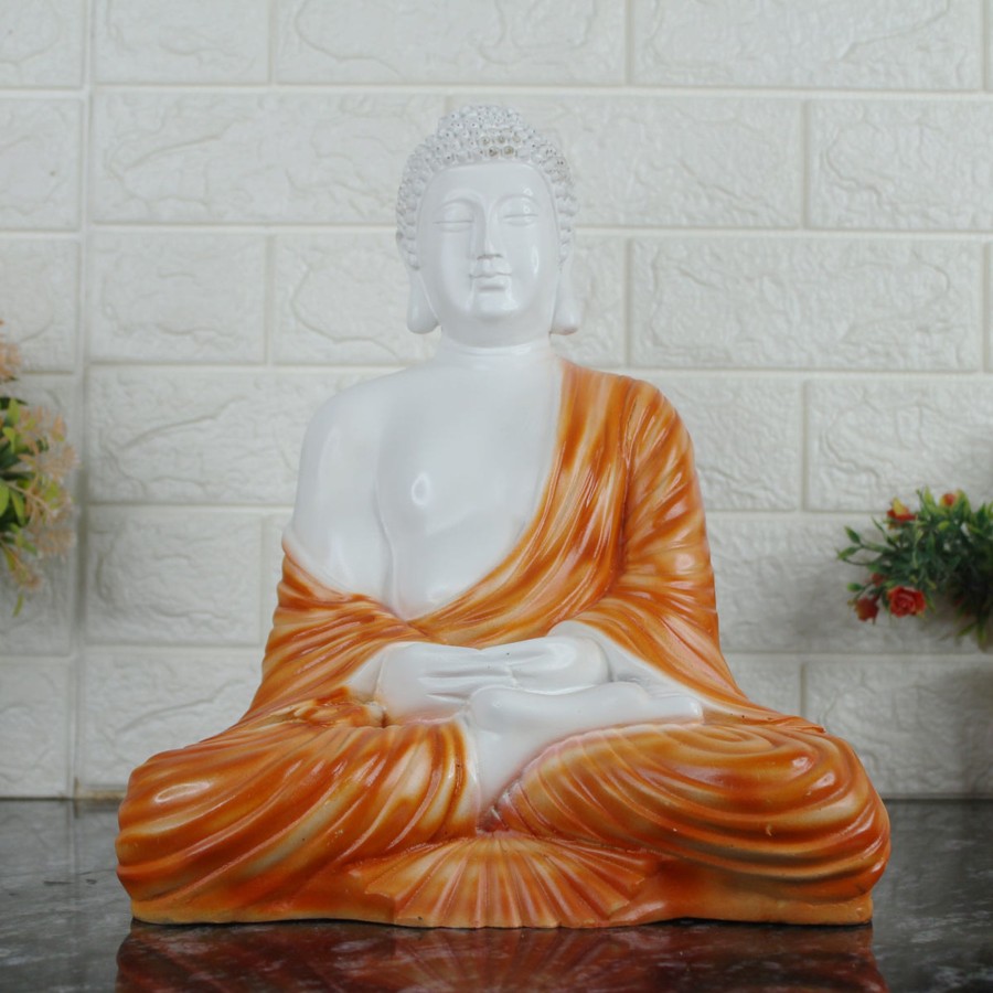 Garden Decor Wonderland Buddha And Monk Statue | Wonderland Orange Budhha