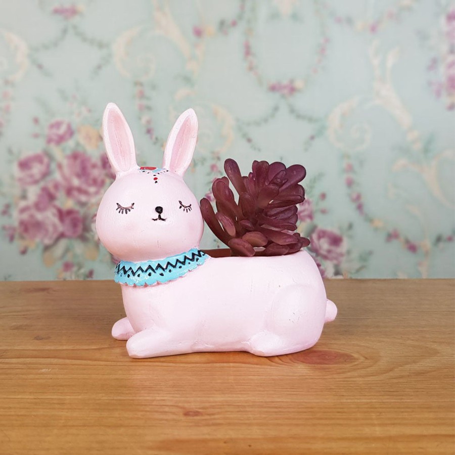 Garden Planters Wonderland | Rabbit Succulent Pot For Home And Balcony Decoration (Pink)