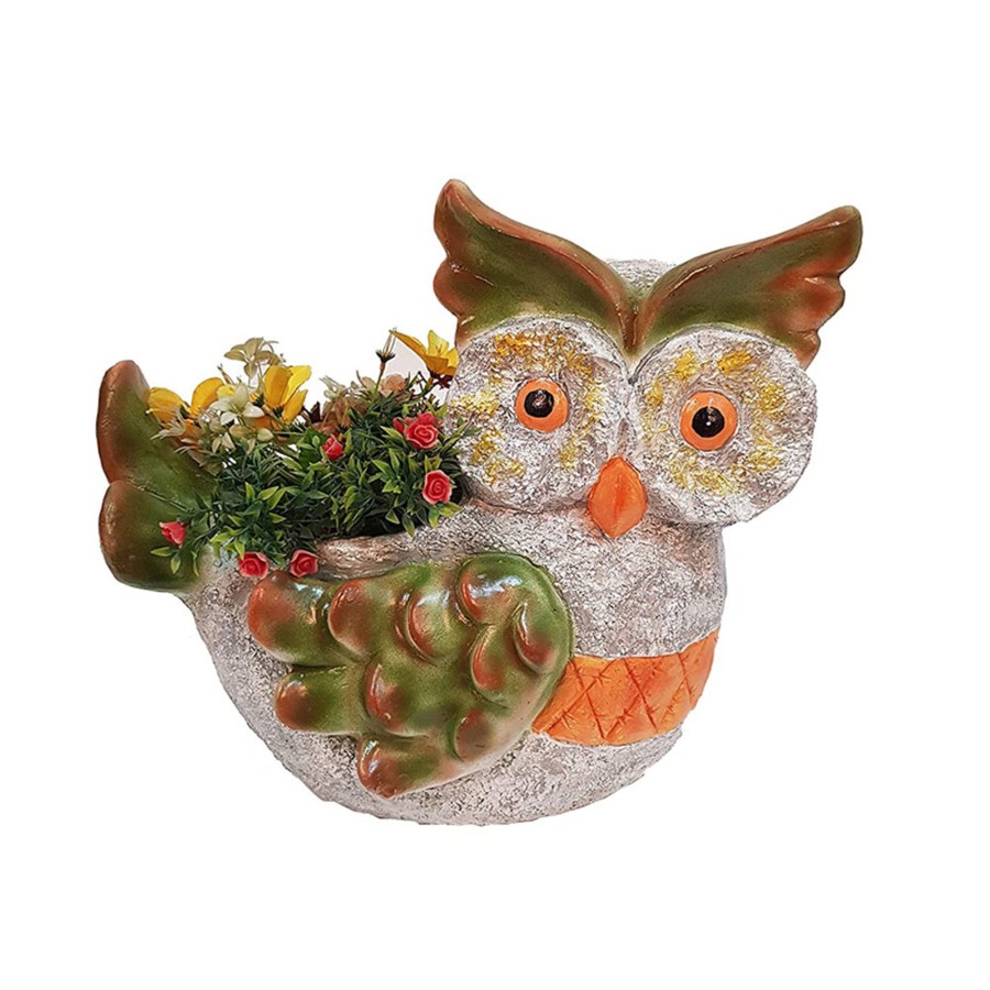 Garden Planters Wonderland | Big Resin Owl Planter For Garden And Balcony Decoration