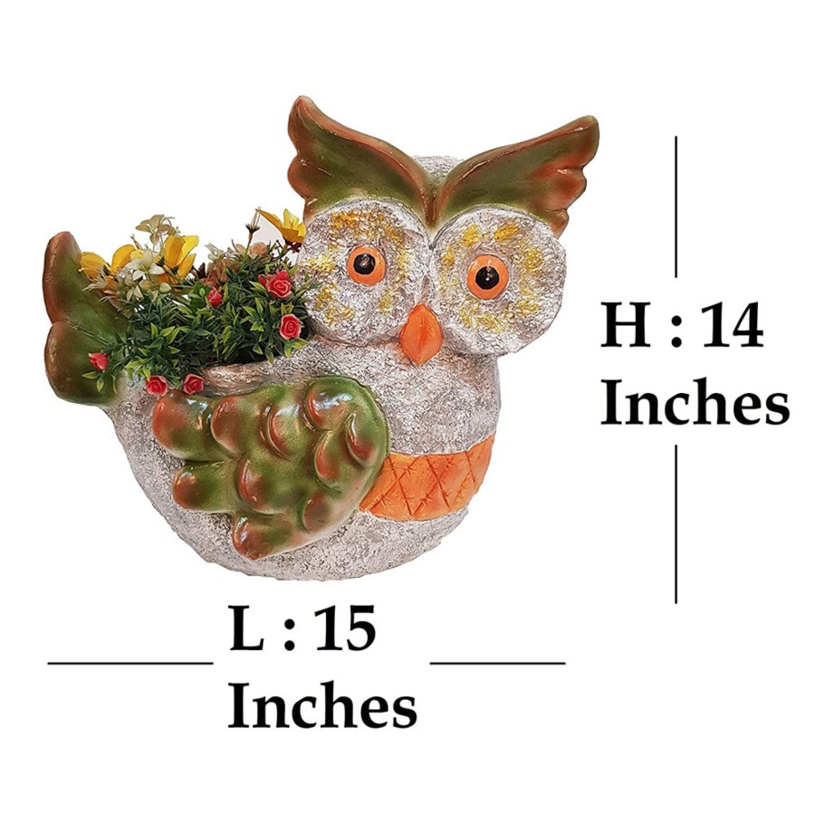 Garden Planters Wonderland | Big Resin Owl Planter For Garden And Balcony Decoration