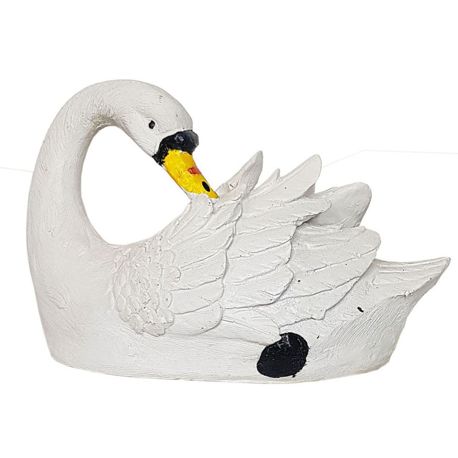 Garden Decor Wonderland Garden Statues | Swan Facing Back Statue For Balcony And Garden Decoration