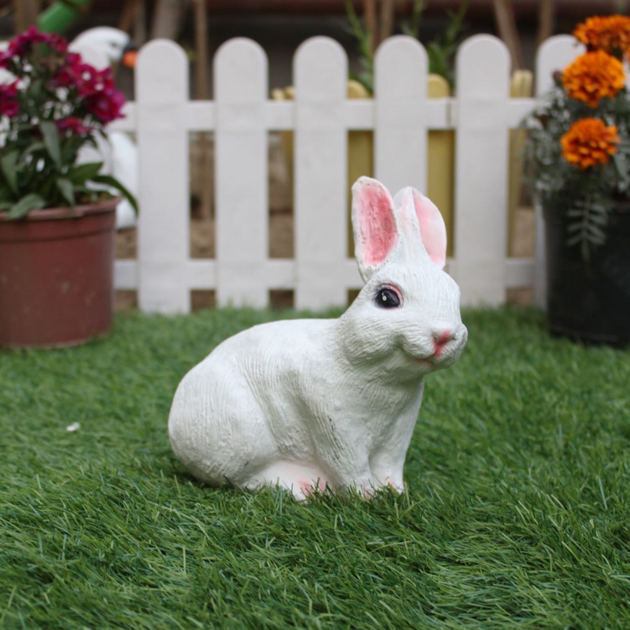 Garden Decor Wonderland Garden Statues | Wonderland Resin Cute Sitting Rabbit (Medium)