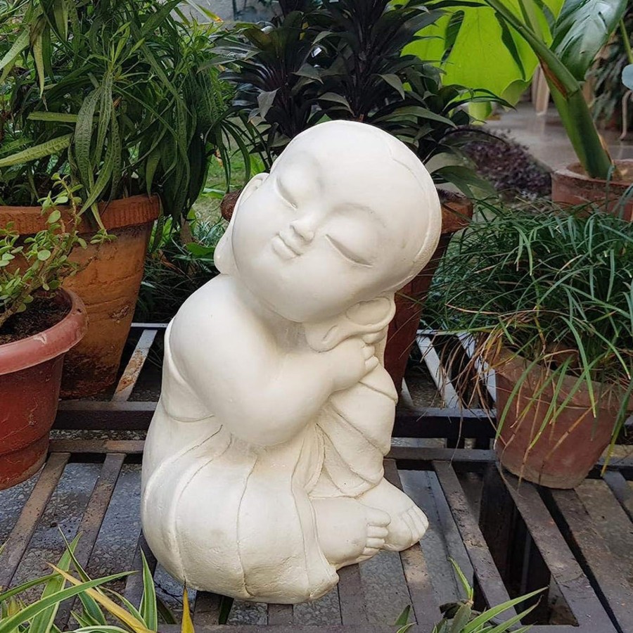 Garden Decor Wonderland Garden Arts and Craft Buddha And Monk Statue | Big Monk B ((Buddha Statue, Monk Statue, Feng Shui Items And Zen Garden)