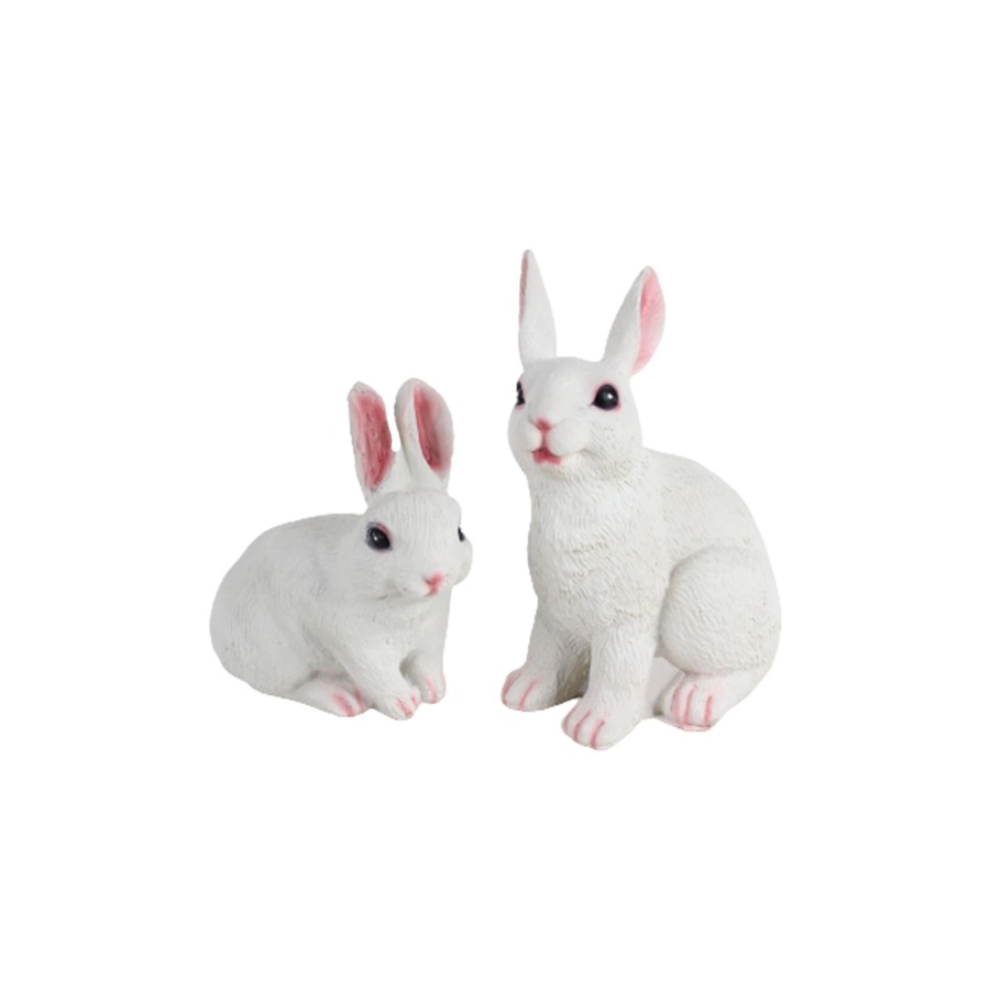 Garden Decor Wonderland Garden Statues | Wonderland ( Pack Of 2 ) Resin Cute Standing And Sitting Rabbit (Medium)