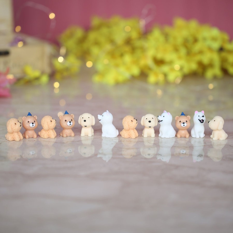 Miniature Fairy Garden Wonderland | Wonderland Miniature Toys Set Of 12 Mini Dogs