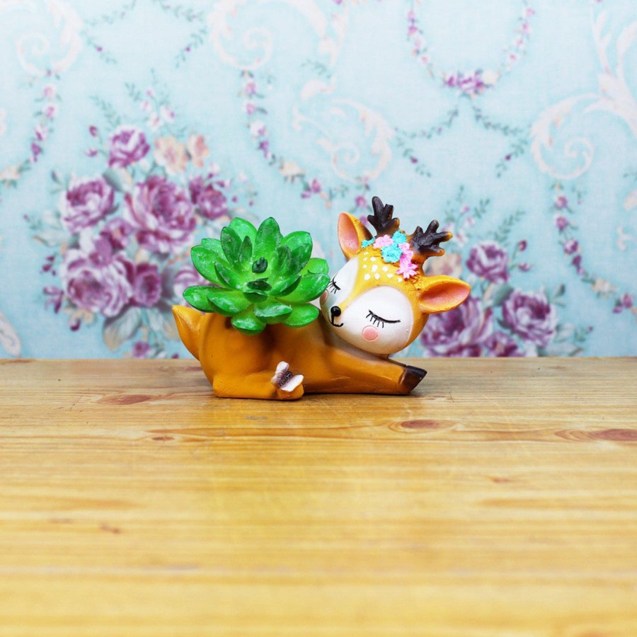 Garden Planters Wonderland | Lying Deer Succulent Pot For Home Decoration