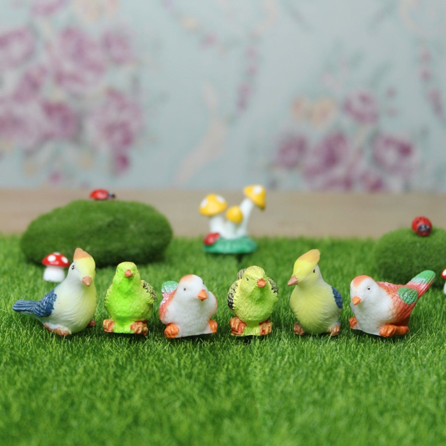 Miniature Fairy Garden Wonderland | Miniature Toys : (Set Of 6) Colourful Bird (New)