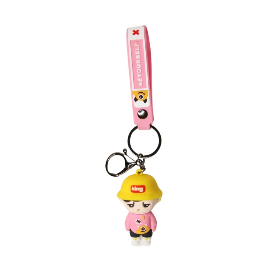 Gifts Wonderland | Wonderland Be Yourself Keychain In Pink 2-In-1 Cartoon Style Keychain And Bag Charms Fun And Functional Accessories For Bags And Keys