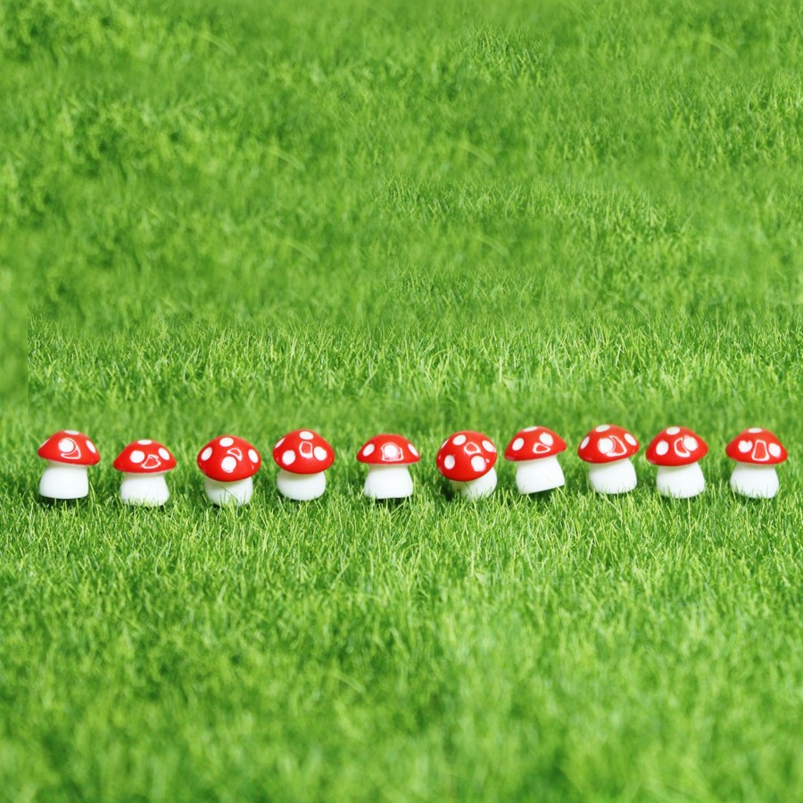 Miniature Fairy Garden Wonderland | Miniature Toys - Set Of 10 Mushroom ( Fairy Garden Accessories)